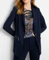 Nic + Zoe Nic+zoe Ponte Zip Jacket In Purple