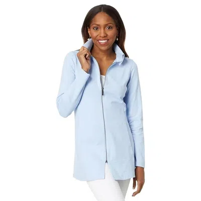 Nic + Zoe Nic+zoe Pop In Perfect Jacket Women's Powder Blue Knit Full Zip Frog350