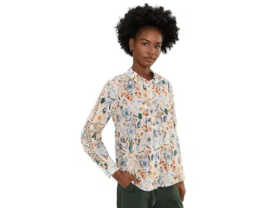 Nic + Zoe Pressed Flowers Cotton Lawn Shirt Women's Clothing Neutral Multi: Xl