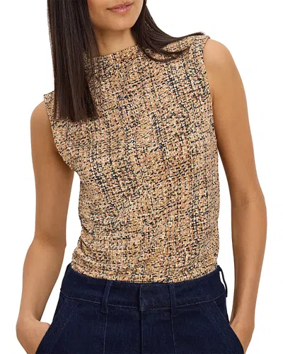 Nic + Zoe Nic+zoe Printed Tweed Knit Tank In Neutral Multi