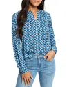 Nic + Zoe Nic+zoe Prism Glow Printed Top In Blue Multi