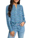 Nic + Zoe Nic+zoe Prism Glow Printed Top In Blue