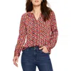 Nic + Zoe Nic+zoe Prism Glow Printed Top In Pink Multi