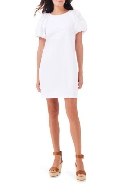 Nic + Zoe Puff Sleeve Cotton T-shirt Dress In Paper White
