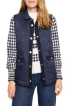 Nic + Zoe Knit Trim Puffer Vest In Dark Indigo In Dark Indigo
