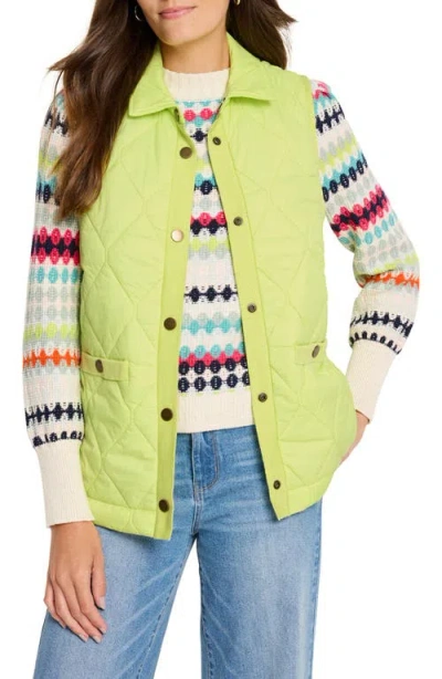 Nic + Zoe Nic+zoe Quilted Puffer Vest In Pistachio