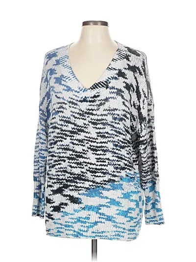 Pre-owned Nic + Zoe Pullover Sweater In Blue