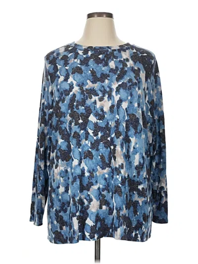 Pre-owned Nic + Zoe Pullover Sweater In Blue