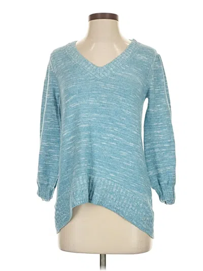 Pre-owned Nic + Zoe Pullover Sweater In Blue