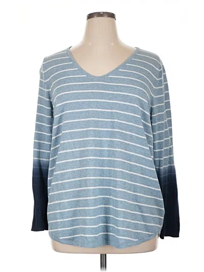 Pre-owned Nic + Zoe Pullover Sweater In Blue