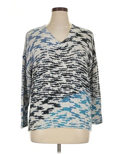 Pre-owned Nic + Zoe Pullover Sweater In Blue
