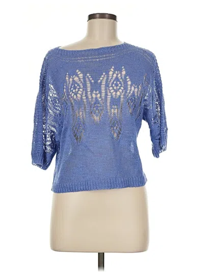 Pre-owned Nic + Zoe Pullover Sweater In Blue