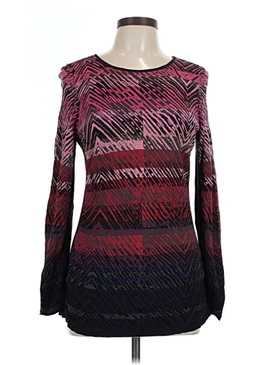 Pre-owned Nic + Zoe Pullover Sweater In Burgundy