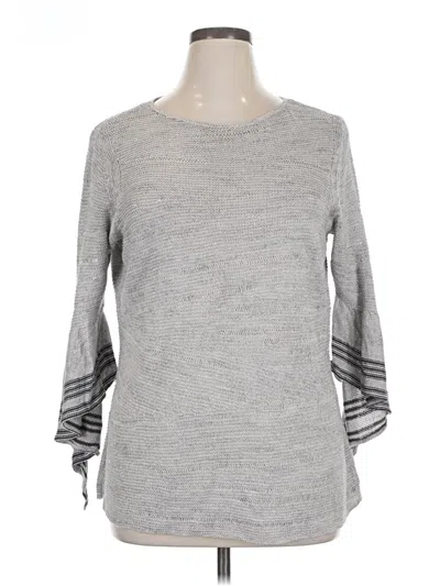 Pre-owned Nic + Zoe Pullover Sweater In Gray