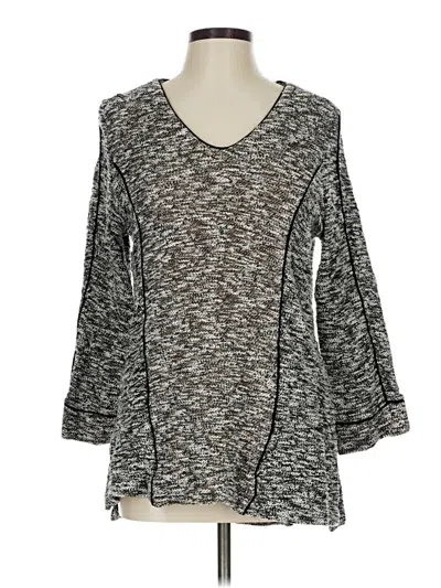 Pre-owned Nic + Zoe Pullover Sweater In Gray