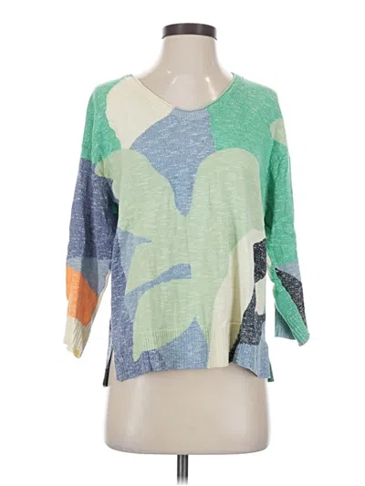 Pre-owned Nic + Zoe Pullover Sweater In Green