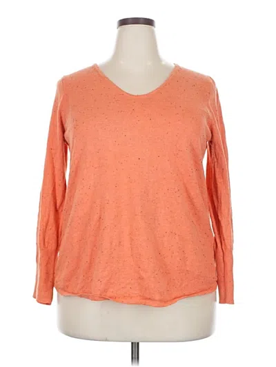Pre-owned Nic + Zoe Pullover Sweater In Orange