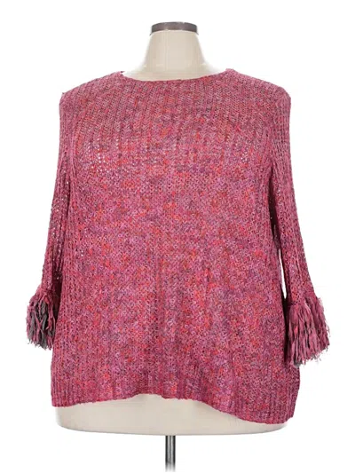 Pre-owned Nic + Zoe Pullover Sweater In Pink