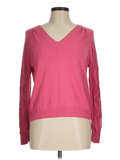 Pre-owned Nic + Zoe Pullover Sweater In Pink