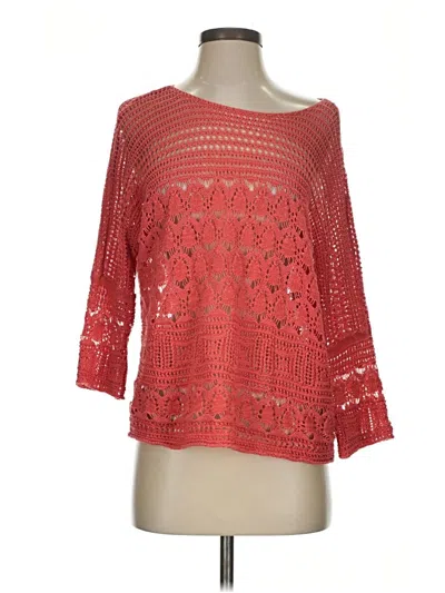 Pre-owned Nic + Zoe Pullover Sweater In Red