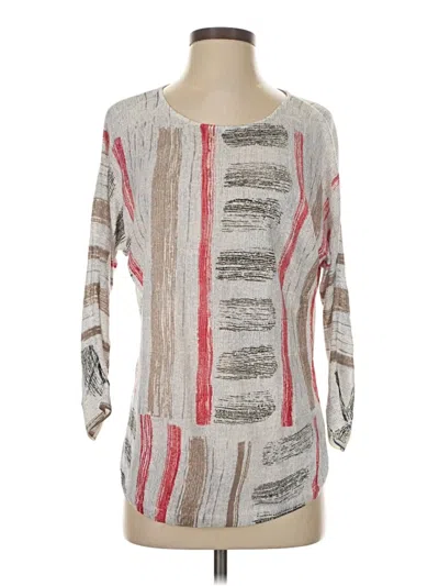 Pre-owned Nic + Zoe Pullover Sweater In Silver