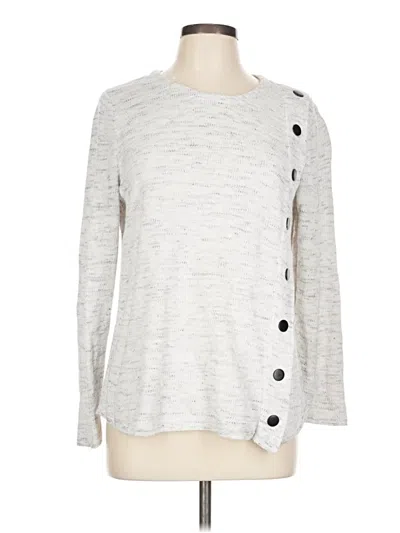 Pre-owned Nic + Zoe Pullover Sweater In Silver