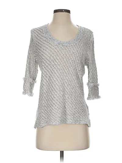 Pre-owned Nic + Zoe Pullover Sweater In Silver
