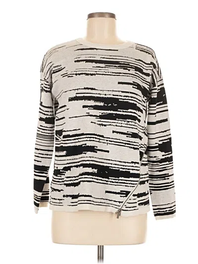 Pre-owned Nic + Zoe Pullover Sweater In Silver
