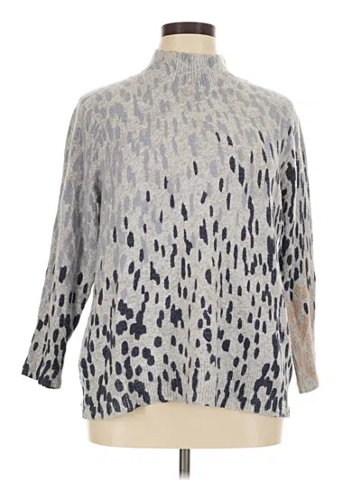 Pre-owned Nic + Zoe Pullover Sweater In Silver