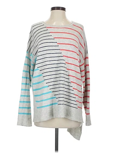 Pre-owned Nic + Zoe Pullover Sweater In Silver
