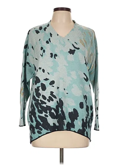 Pre-owned Nic + Zoe Pullover Sweater In Teal