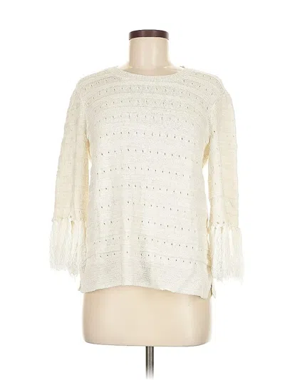Pre-owned Nic + Zoe Pullover Sweater In White