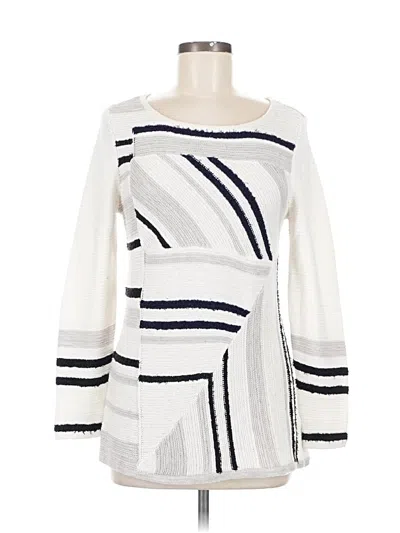 Pre-owned Nic + Zoe Pullover Sweater In White