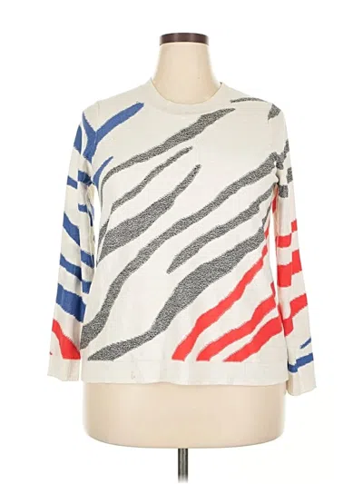 Pre-owned Nic + Zoe Pullover Sweater In White