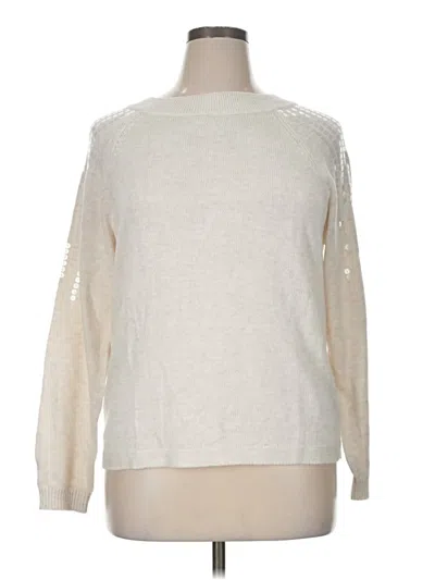 Pre-owned Nic + Zoe Pullover Sweater In White