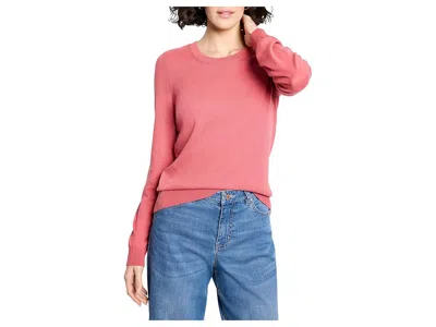 Nic + Zoe Pure Cotton Crew Neck Sweater In Red