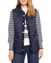 Nic + Zoe Knit Trim Puffer Vest In Dark Indigo In Dark Indigo