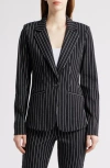 Nic + Zoe Nic+zoe Railroad Stripe Stretch Blazer In Multi