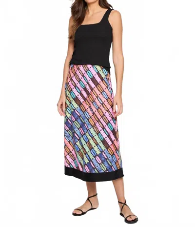 NIC + ZOE RAINBOW MACAROON SKIRT IN PINK MULTI