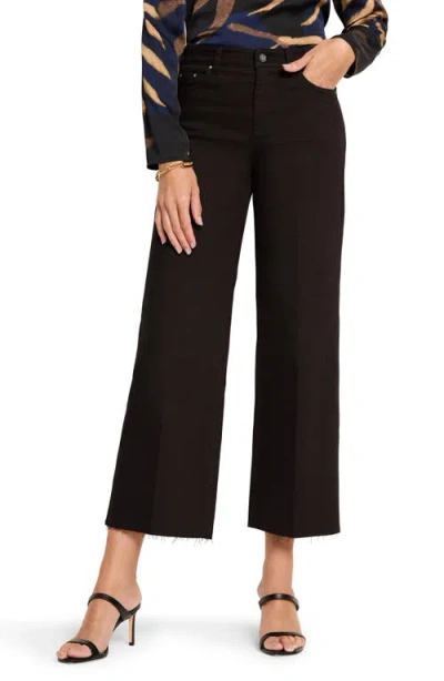 Nic + Zoe Nic+zoe Raw Hem Ankle Wide Leg Jeans In Black Onyx