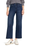 Nic + Zoe Nic+zoe Raw Hem Ankle Wide Leg Jeans In Marine