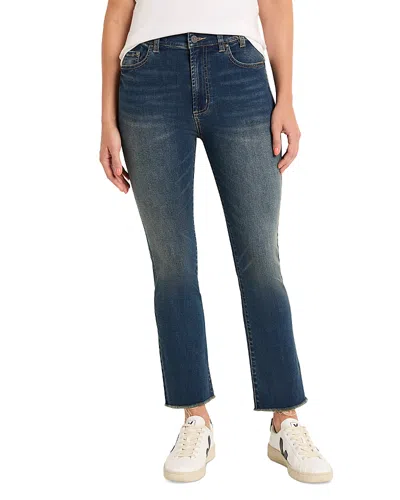 Nic + Zoe Nic+zoe High Waist Raw Hem Flare Leg Jeans In Aegean