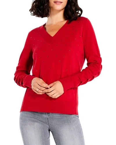 Nic + Zoe Nic+zoe Relaxed Glam Sweater In Red