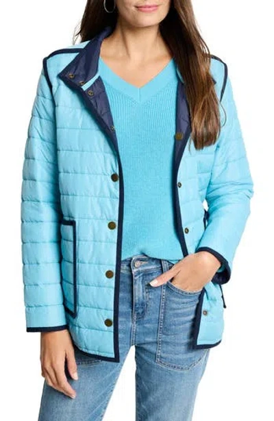 Nic + Zoe Nic+zoe Reversible Puffer Jacket In Blue