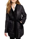 Nic + Zoe Nic+zoe Reversible Quilted Coat In Black