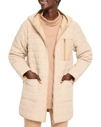 Nic + Zoe Hooded Quilted Reversible Coat In Neutral Multi