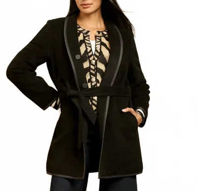Nic + Zoe Reversible Quilted Wool Top Coat In Black