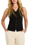 Nic + Zoe Nic+zoe Sleeveless Ribbed Vest In Black Onyx