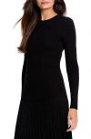 Nic + Zoe Nic+zoe Ribbed Sweater Tee In Black Onyx