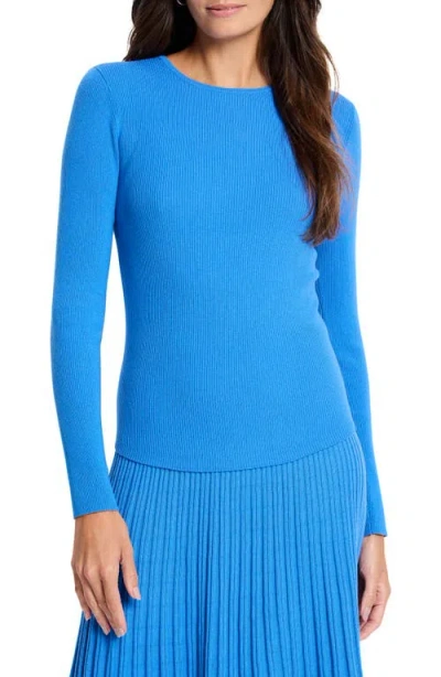 Nic + Zoe Nic+zoe Ribbed Sweater T-shirt In Sapphire
